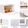 thumbnail image 3 of HOMEKOKO Wooden Bread Bin for Kitchen Counter Single Layer Bamboo Large Capacity Food Storage Container (White), 3 of 6