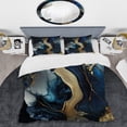 thumbnail image 2 of Designart "Golden and Azure Geode Marble V" Abstract Marble Bedding Covert Set - Modern Blue Abstract Bed Set With 2 Shams, 2 of 6