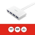 thumbnail image 2 of Staples TECH 4-Port USB 2.0 Hub White (ST62376), 2 of 8