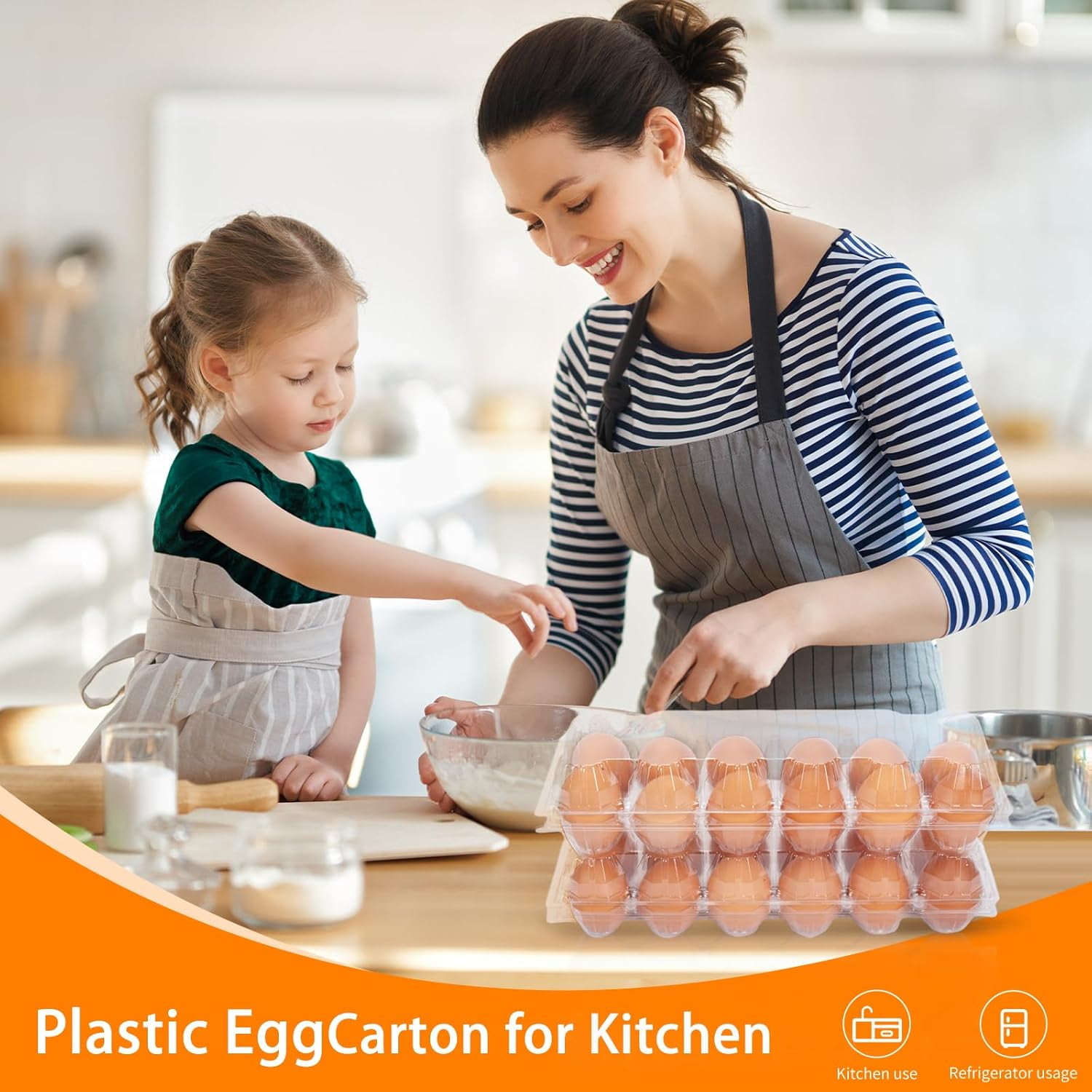 Bulk 120 Pack Egg Cartons, 12 Count Empty Egg Trays for Home Farm or Market Display, 2x6 Grid Design