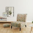 thumbnail image 2 of Designart "pasture Contemporary Wildflowers" Coral Floral Upholstered Accent Chair - Traditional Arm Chair For Bedroom, 2 of 5