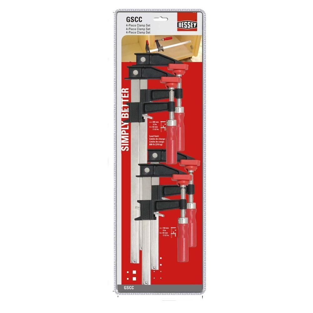 thumbnail image 2 of Bessey Clutch Style Bar Clamp Set, 4pk, 2 of 4