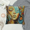 thumbnail image 2 of Waved Throw Pillow Case Cushion Covers Brown, Red, Orange and Gold Watercolor for Couch Bed Sofa Car Waist, 2 of 5