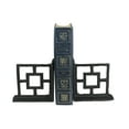 thumbnail image 2 of Zeckos Black Cast Iron Geometric Bookends Home Decor Set of 2, 2 of 5