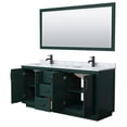 thumbnail image 3 of Wyndham Collection Miranda 72" Metal Double Bathroom Vanity in Green/Black, 3 of 7
