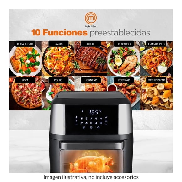 Freidora De Aire MasterChef Digital 12 Litros Negro