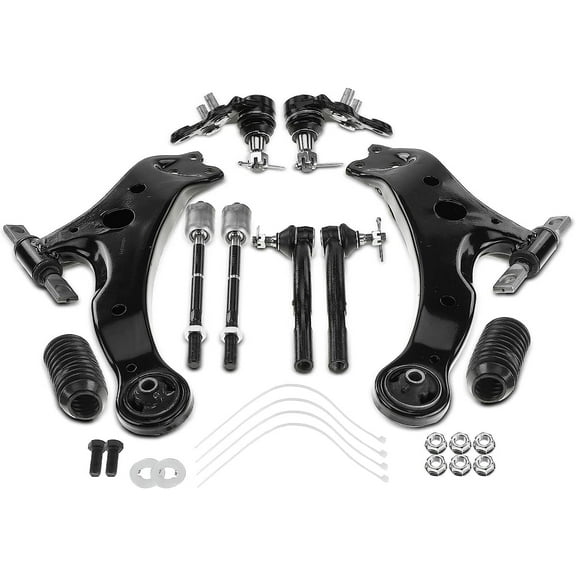 A-Premium 10Pcs Front Suspension Kit Lower Control Arm and Ball Joint Assembly Tie Rod End Rack and Pinion Bellow Compatible with Lexus ES330 Toyota Camry 2004-2006 Solara 2004-2008