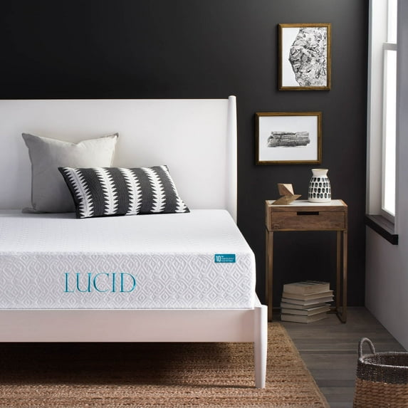 Lucid 10" Gel Memory Foam Mattress - Firm, Medium or Plush