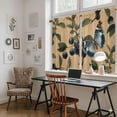 thumbnail image 5 of Blueberry Spring Leaves Kitchen Curtains 45 Inch Length, Brown Botanical Branches Tiers Curtains for Bathroom Bedroom Cafe, Light Filtering Small Window Treatment Short Drapes 2 Panels 42"Wx45"L, 5 of 8