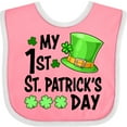 thumbnail image 3 of Inktastic My 1st St. Patrick's Day Green Top Hat and Clovers Boys or Girls Baby Bib, 3 of 4
