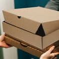 thumbnail image 1 of Luxshiny 10pcs Reusable Pizza Box Light Brown for Storage Container and Events, 1 of 8