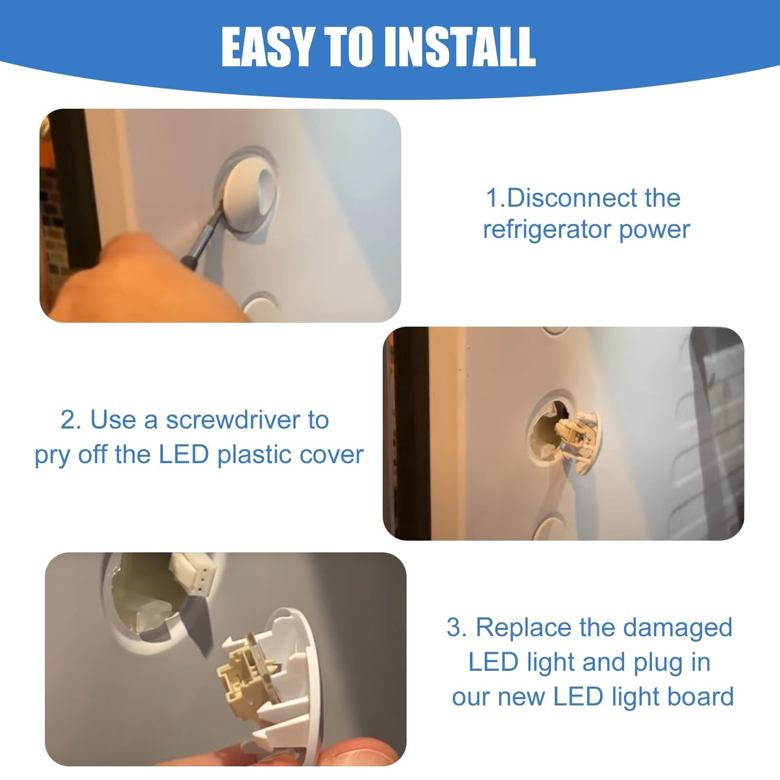 New Upgraded WR55X11132 WR55X25754 GE Refrigerator LED Light Bulb Replace WR55X30602 WR55X26486 PS4704284 3033142 EAP12172918 AP6261806(8 Pack)