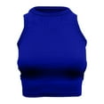 thumbnail image 4 of yunLCZ Women Shirts Womens Summer Tops Cutout Sleeveless Crewneck Racerback Ribbed Knitted Crop Tank Top Women's Cap Sleeve Tank Tops Blue XL, 4 of 4