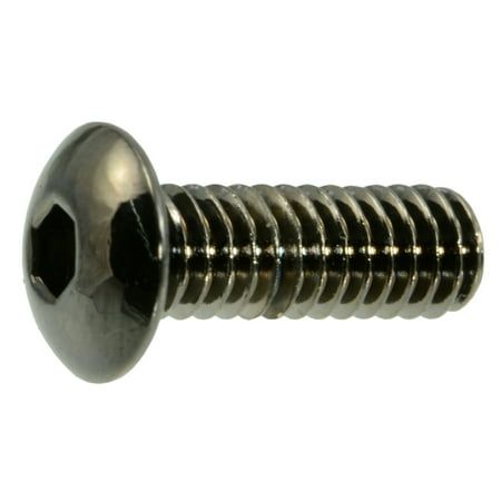 

#8-32 x 1/2 Black Chrome Button Head Socket Cap Screws (12 pcs.)