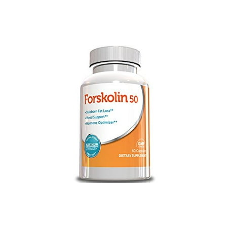 Forskoline pour la perte de poids - Forskolin 50, (Coleus Forskohili Extrait) 250mg, 60 capsules, approvisionnement de 30 jours, brûleur de graisse de l'estomac et des suppléments de perte de poids