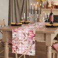 thumbnail image 2 of Pink Pumpkin Fall Table Runner 120 Inches Long,Cotton Linen Table Runner Dresser Scarf,Plaid Thanksgiving Botanical Floral Checkered Fabric Tablerunners for Dining Tables Holiday Party 13"x120", 2 of 9