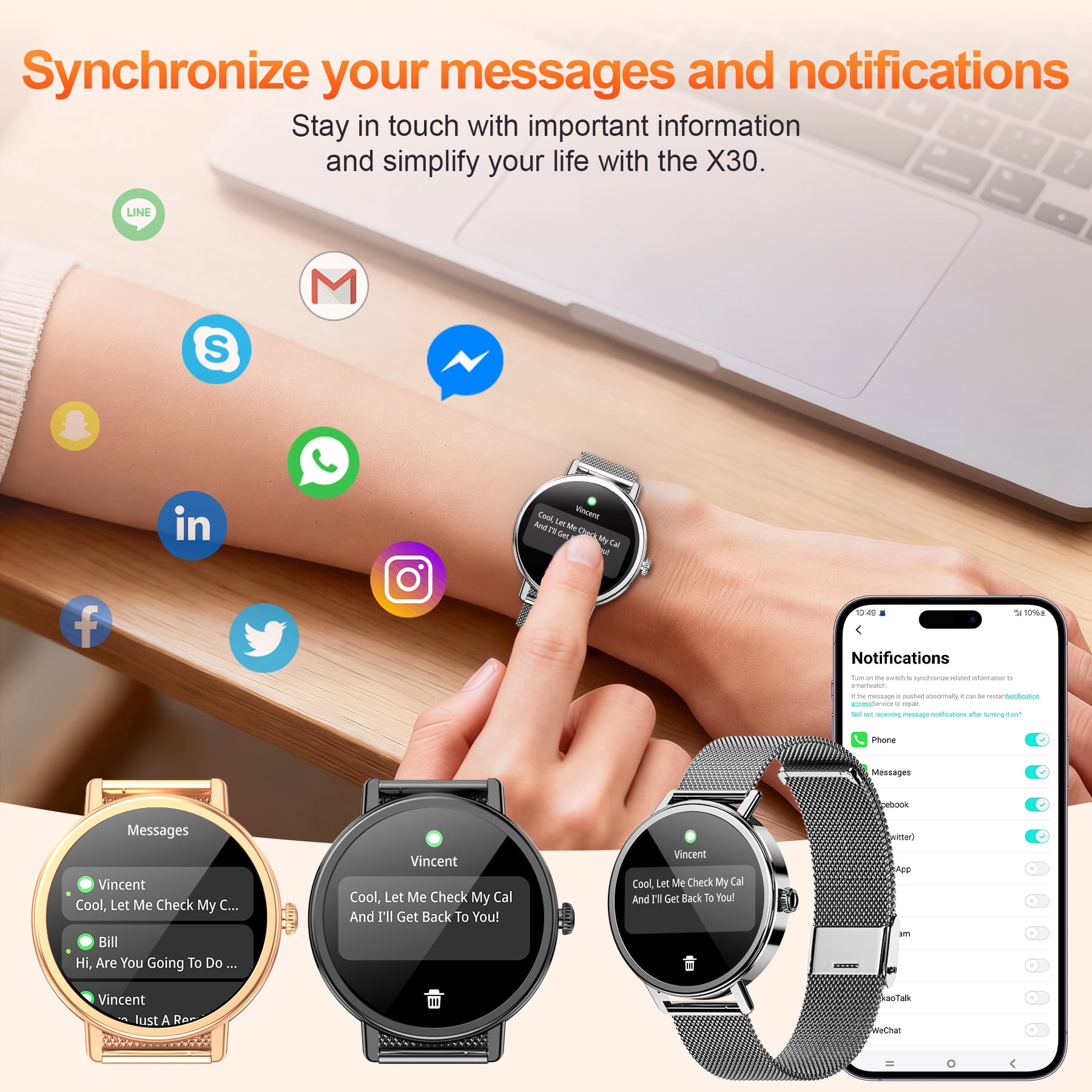 IOWODO Smart Watch for Women Men, Bluetooth Calling Fitness Tracker, 1.26" Touch Screen, 100+ Sport Modes, Message Notifications, Compatible with Android iPhone (Black)