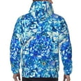 thumbnail image 7 of Kdxio Vibrant Blue Floral Print Mens Casual Hooded Collar Drawstring Hoodies Pullover Sweatshirts Casual Long Sleeve Shirts-Medium, 7 of 7