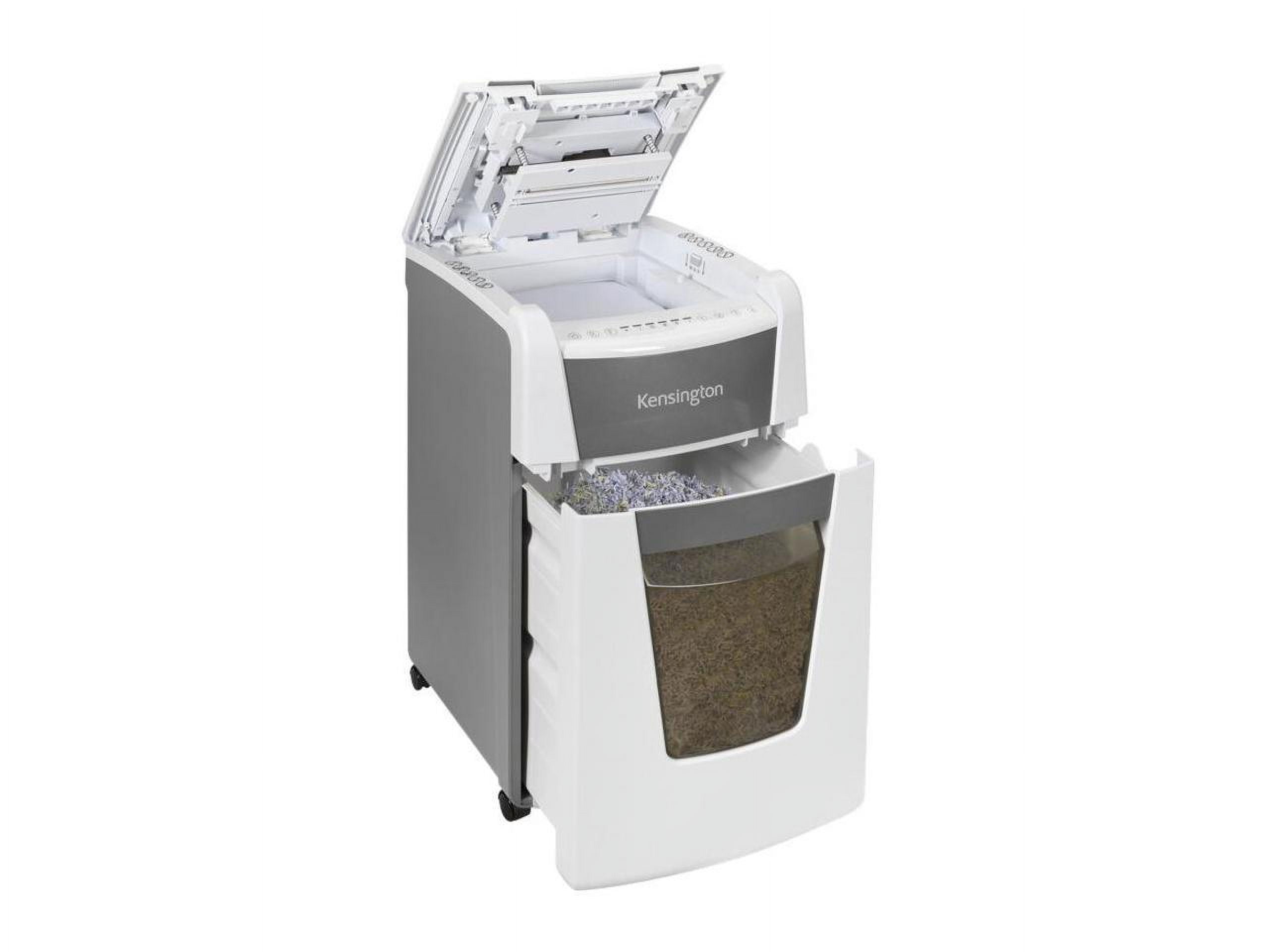 Kensington OfficeAssist Auto Feed Shredder A3000-HS Anti-Jam Micro Cut - Continuous Shredder - Micro Cut - 8 Per Pass - for shredding Paper, Staples, Paper Clip, Credit Card, Junk Mail, Glossy Paper,
