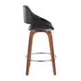 thumbnail image 6 of LumiSource Walnut Wood, Black PU, Chrome Fabrico Fixed-Height Counter Stool - Set of 2, 6 of 7