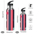 thumbnail image 2 of Yayeee 20oz Insulated Water Bottle Double Wall Stainless Steel with Flip Straw Lid, Navy Blue Stripes, 2 of 7