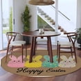 thumbnail image 4 of Easter Round Rug 7ft Washable Circle Rugs Non Slip Colorful Bunny Spring Cartoon Cute Rabbits Brown Large Area Rug Indoor Floor Carpet for Bedroom Kitchen Living Room Home Office Dining Room Nursery, 4 of 8