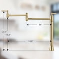 thumbnail image 6 of Pot Filler Deck Mount Stove Faucet, WOWOW Brushed Gold Pot Filler Faucet, Folding Faucet with Stretchable Double Joint Swing Arms, Solid Brass Pot Filler, 6 of 7