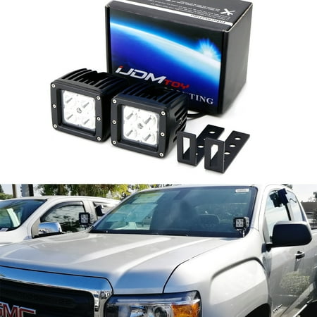 Light Pod Kit (iJDMTOY Complete 40W High Power CREE LED Pod Light Kit w/ Windshield A-Pillar Mounting Brackets & Switch Wiring Relay For 2015-up Chevy Silverado Colorado & GMC Sierra)