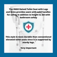 InnoEdge Medical Height Adjustable Raised Toilet Seat Riser with Legs and Arms
