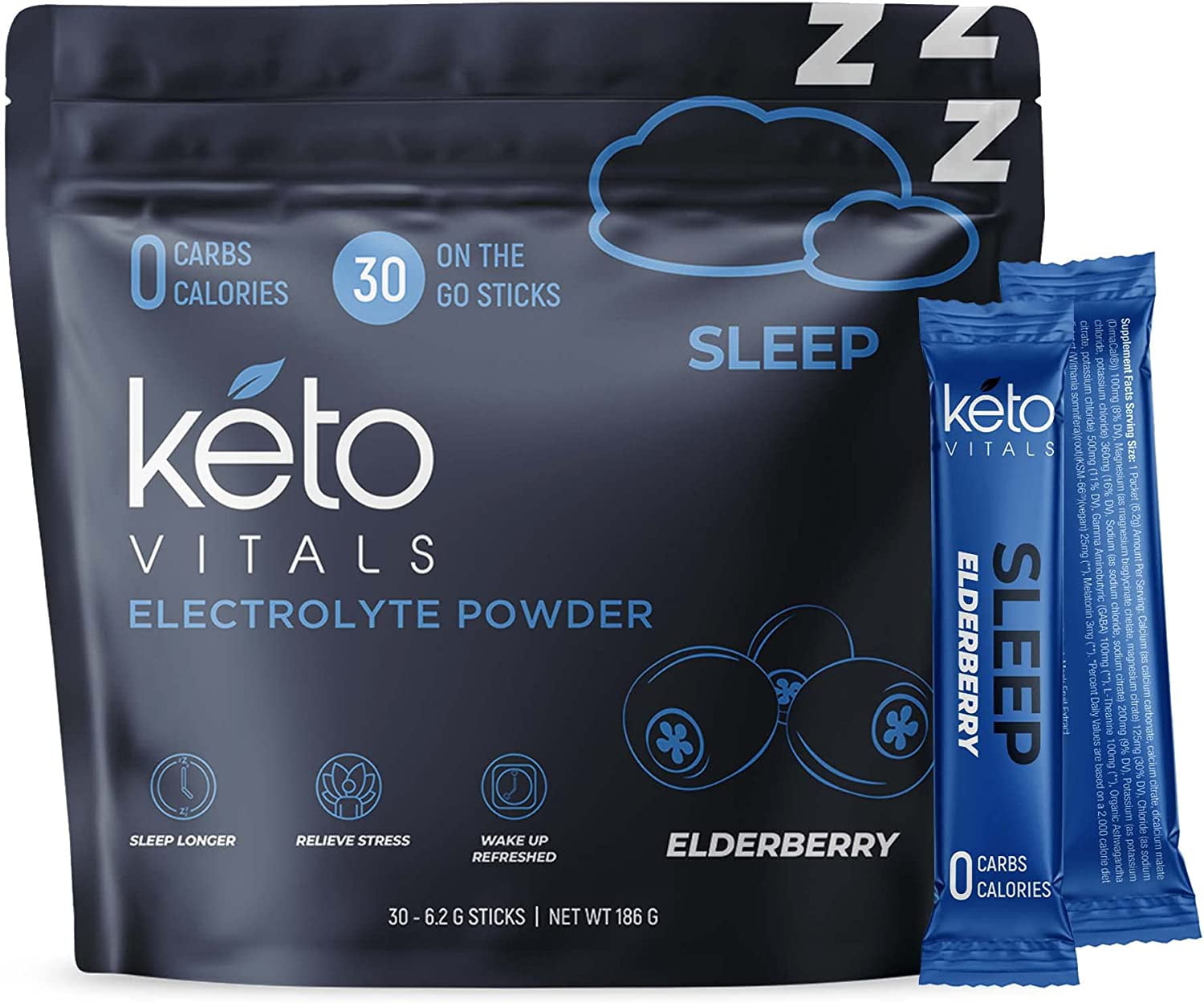 Keto Vitals Sleep Drink Electrolyte Sleep Powder Packets30ct.
