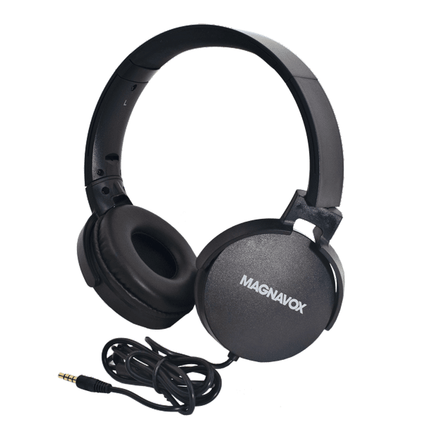 Magnavox MHP5026MBK Stereo Headphones with Microphone in Black Wired