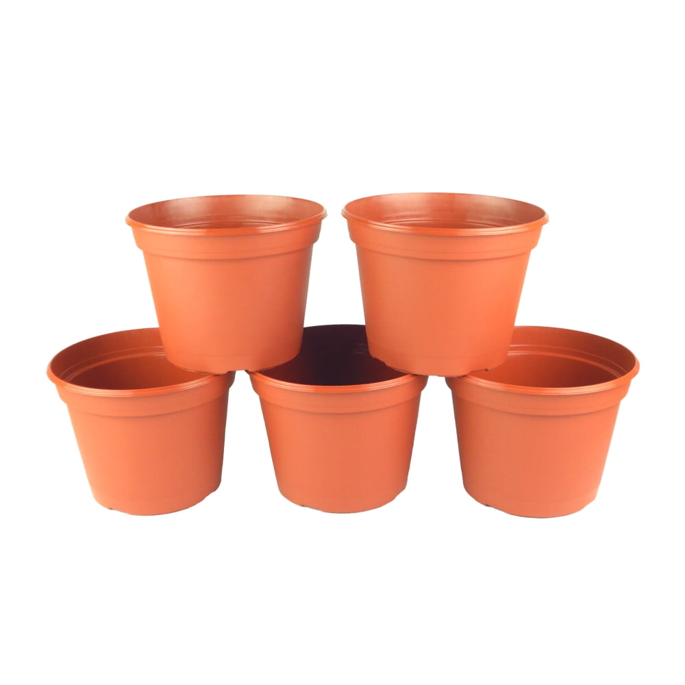 show original title Details about   8 flower pots with plastic saucer for flower plant garden patio 