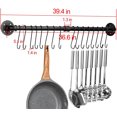 thumbnail image 2 of Estante para ollas, organizador de utensilios de cocina con tapa desmontable para montar en la pared, con ganchos, color negro, 2 of 4