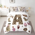 thumbnail image 2 of Feelyou Initial A Bedding Comforter Set 7 Pieces, Fashion Leopard Print Full Bedding Set, 2 of 8