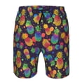 thumbnail image 3 of Disketp Men's Swim Trunks Hawaiian Breathable Surf Beach Swimsuits Mesh Lining Beach Shorts with Pockets-Colorful Pineapples1, 3 of 7