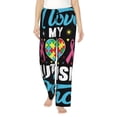 thumbnail image 1 of Fotbe I Love My Autism Pantalones de Pijama para Mujer, Pantalones de Dormir, Pantalones Pj con Cordón y Bolsillos-Medium, 1 of 6