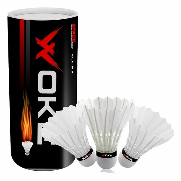 Woke Birdie WS 333 Plume Volant de Badminton / Idéal pour les Tournois et la Pratique Professionnelle / Blanc, Lot de 3