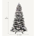 thumbnail image 2 of DWVO Flocked Mountain Pine Christmas Trees Prelit 7.5ft, Atificial Tree with 550 LED Lights & 55 Pine Cones, Full Flocked Xmaxs Trees with 1278 Branch Tips, Metal Hinged & Stand Home Party Decoration, 2 of 16