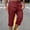 Wine, variant on BRGZLK Men's Capri Pants Casual Summer Cargo 3/4 Pant Button Zipper Below Knee Running Hiking Pants Multi-Pockets