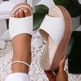 thumbnail image 5 of White Womens Summer Sandals Featuring Wedge Heel And Peep Toe For Casual Outerwear Comfortable Design, 5 of 9