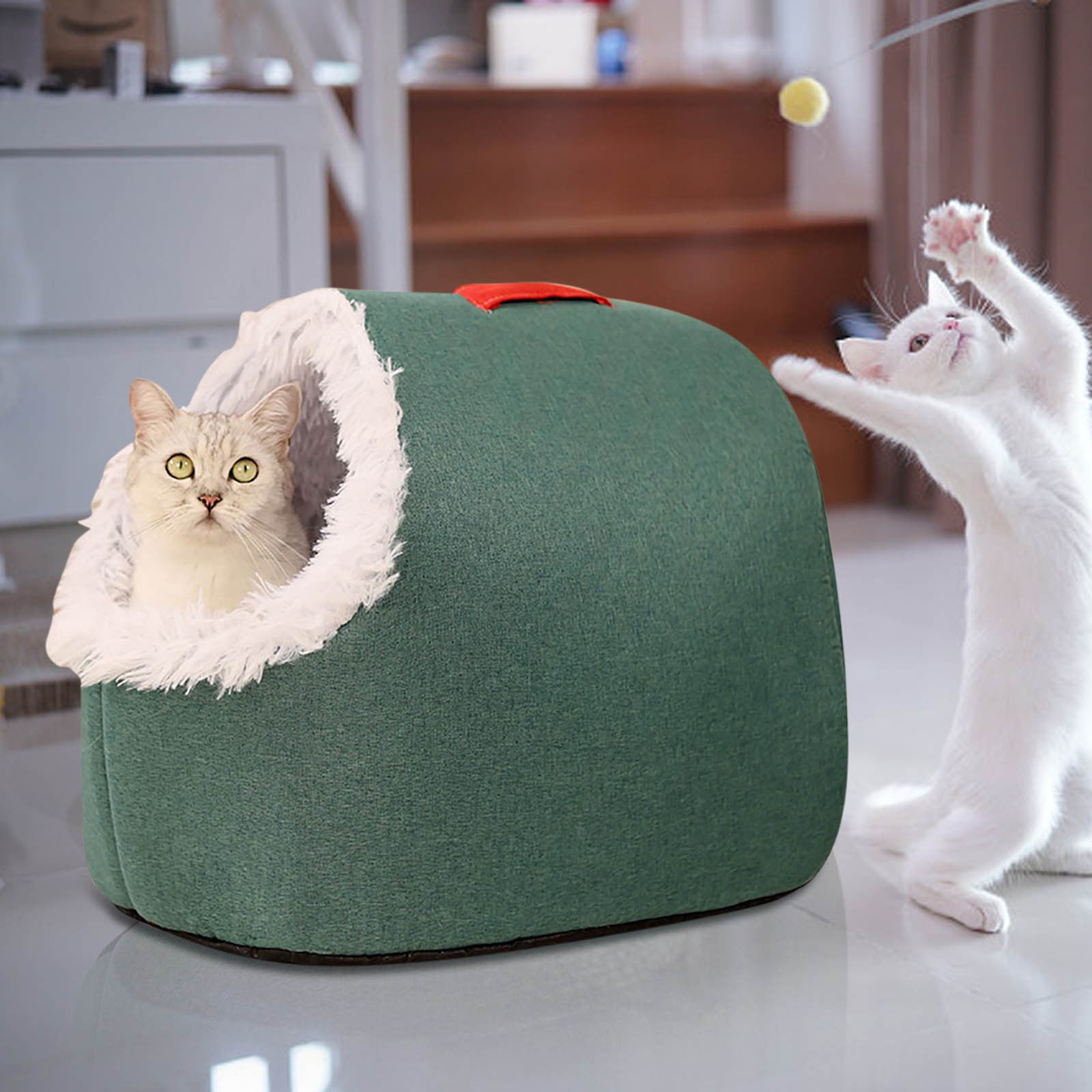 RoamHome Warm Pet Cave Bed for Dogs and Cats, Insulated Winter Sleeping Bed, Portable Enclosed Dog Bed & Cat Bed for Small Medium Pets, Cozy Indoor Outdoor Use