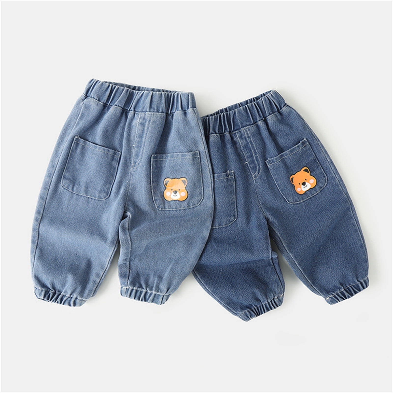 Cathalem Toddler Pants Thick Children Kids Toddler Baby Boys Girls Cute Cartoon Animals Print 3 to 6 Months Boy Clothes Pants Light Blue 18-24 Months
