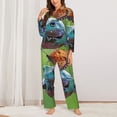 thumbnail image 2 of Balery Butterfly Landing On Head Dumpy Frog Conjunto de Pijama con Estampado para Mujer, Conjunto de Dos Piezas con Manga Larga, Ropa de Dormir Suave con Bolsillos, Pijamas Cómodos-Small, 2 of 7