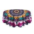 thumbnail image 5 of Colorful Rainbow Tie Dye Spiral Pattern Round Tablecloth 60"x60",Wrinkle Wipeable Table Cloth for Kitchen Dining Room Picnic Patio Party, 5 of 6