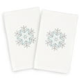 thumbnail image 2 of Linum Home Christmas Snowflake Embroidered White Turkish Cotton Hand Towels - Set of 2, 2 of 2