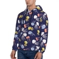 thumbnail image 3 of Naloa Colorful Jellyfish Men's Casual Hooded Collar Drawstring Hoodies Pullover Sweatshirts Casual Long Sleeve Shirts-4X-Large, 3 of 7