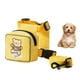 thumbnail image 1 of Mochila con dibujos animados para perro, ajustable, con correa para cachorro (amarilla), 1 of 8