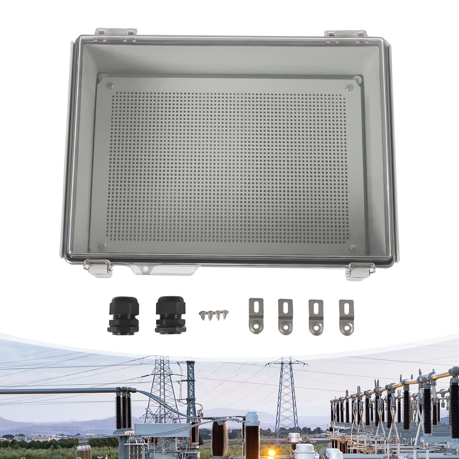 Wildnix IP67 Rated Electrical Junction Box, Waterproof and Dustproof ABS Material with Stainless Steel Latch, Wall Mountable, Ideal for Outdoor Use
