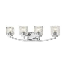 4 Light Metropolitan Steel Vanity Light Fixture with Chisel Glass-8.25 inches H By 32 inches W-Chrome Finish Bailey Street Home 372-Bel-2959173