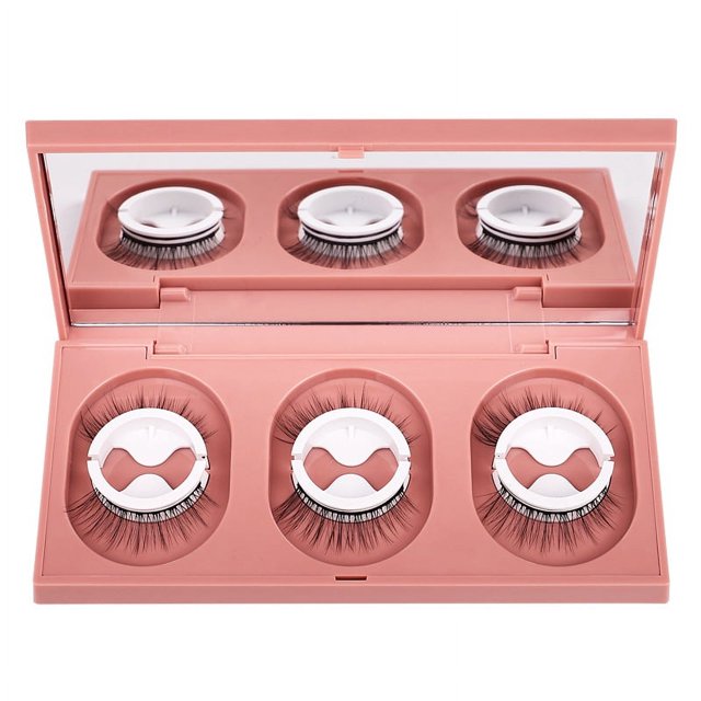 Pestañas postizas autoadhesivas libres de temperatura, hechas a mano, caja de almacenamiento natural, gel de gelatina completo, cosméticos
